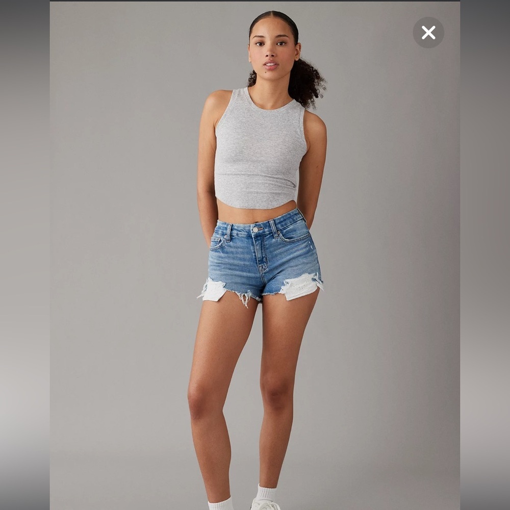 AE Next Level Curvy High-Waisted Denim Short